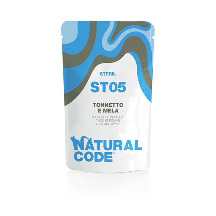 Natural Code ST05 Sterilised Tonnetto e Mela 70 Gr Bustina Per Gatti