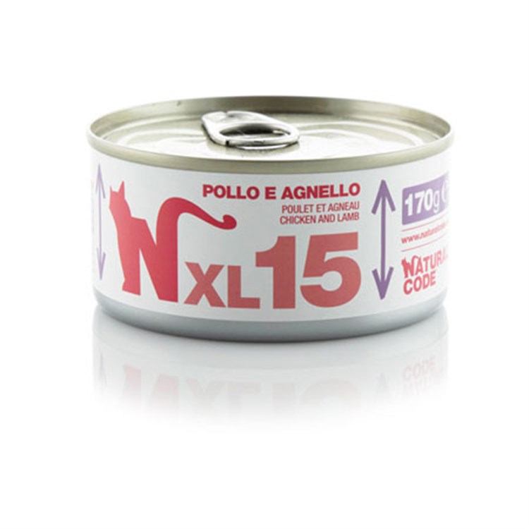 Natural Code XL 15 Pollo e Agnello 170 gr Per Gatti