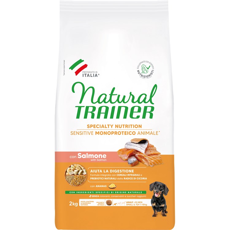 Natural Trainer Sensitive Monoproteico Mini Adult Salmone 2 kg Per Cani