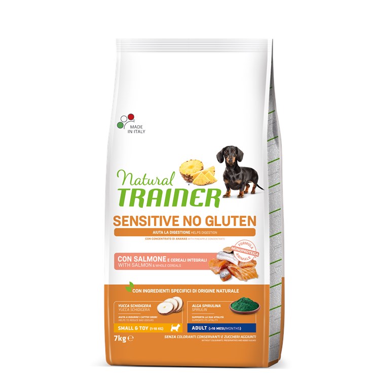 Natural Fitness Trainer Sensitive Adult Salmone e Cereali Integrali 800 gr Per Cani