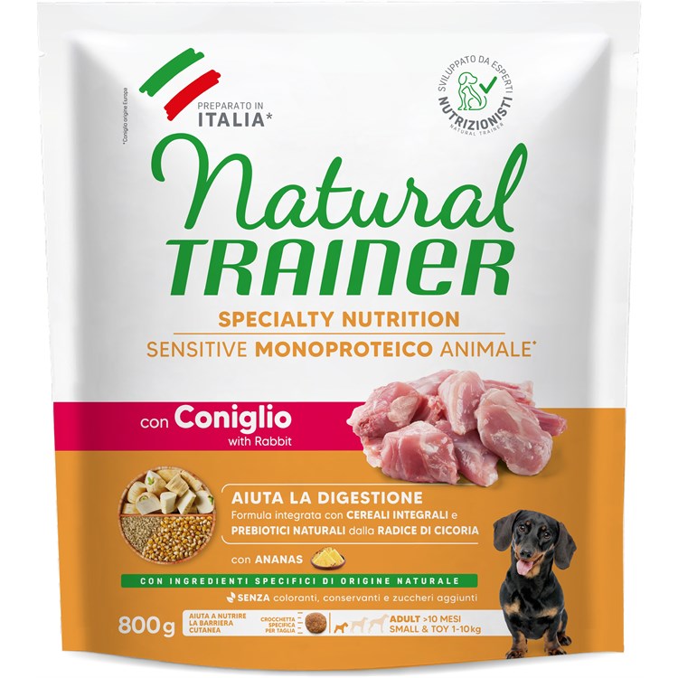 Natural Trainer Sensitive Monoproteico Mini Adult Coniglio 800 gr Per Cane