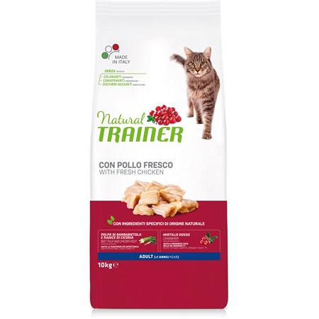 natural trainer adult con pollo 10 kg per gatti