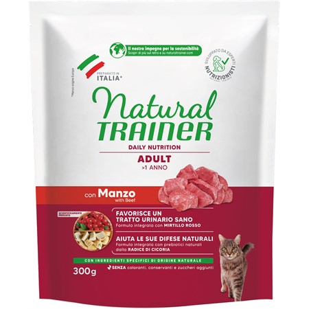 natural trainer adult manzo 300 gr crocchette per gatti