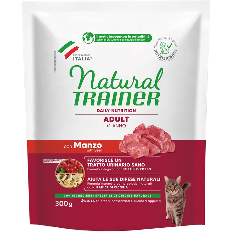 Natural Trainer Adult Manzo 300 gr Crocchette per Gatti