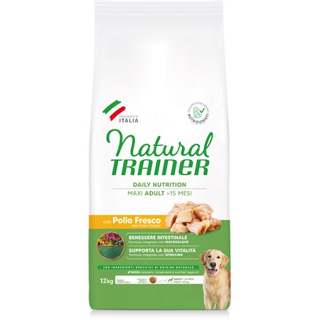 natural trainer adult maxi pollo cane kg 12