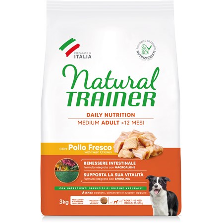 natural trainer adult medium pollo cane kg 3