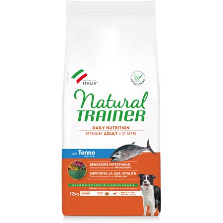 natural trainer adult medium tonno riso 12 kg per cani