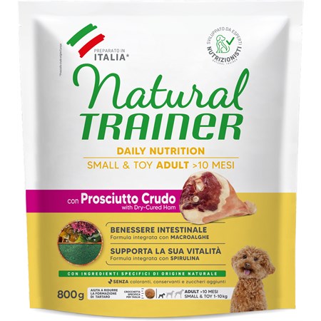 natural trainer adult mini small toy prosciutto 800 gr secco cane
