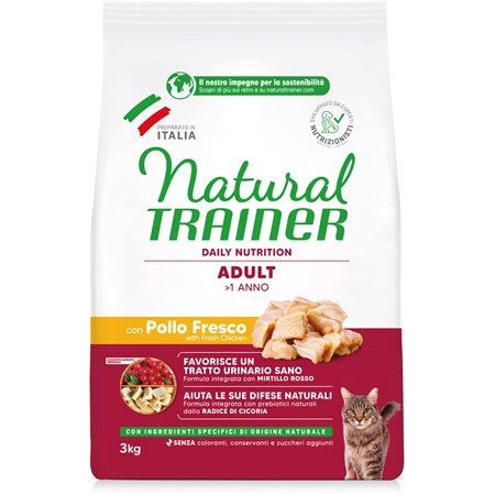 natural trainer adult pollo 3 kg crocchette gatti