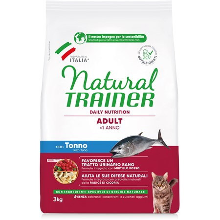 Natural Trainer Adult Tonno 3 kg Crocchette Gatti in Gatti