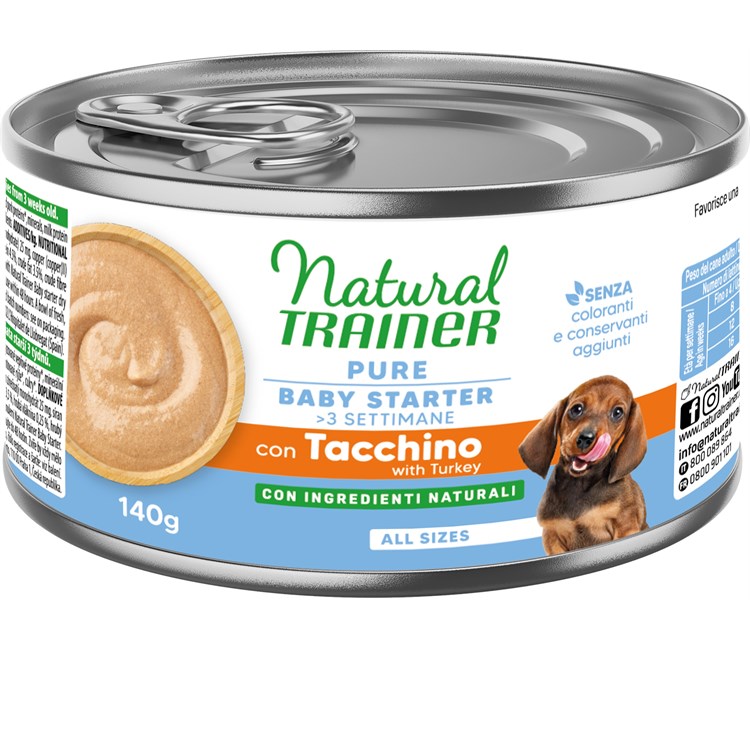 Natural Trainer Baby Starter Tacchino 140 gr Umido Cane