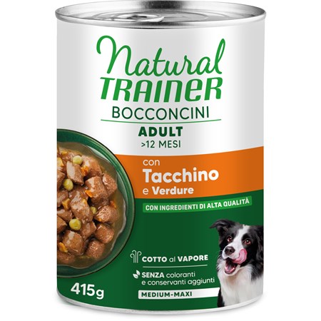 natural trainer bocconcini mediummaxi adult tacchino 415g