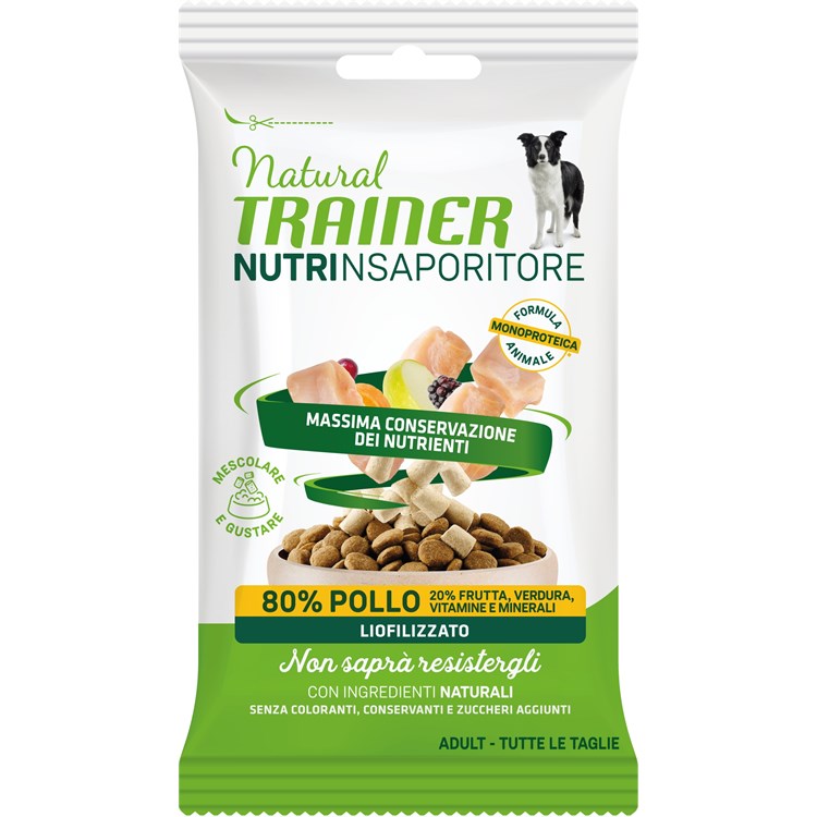 Natural Trainer Dog Snack NutrInsaporitore Pollo 15 gr Liofilizzato Per Cani