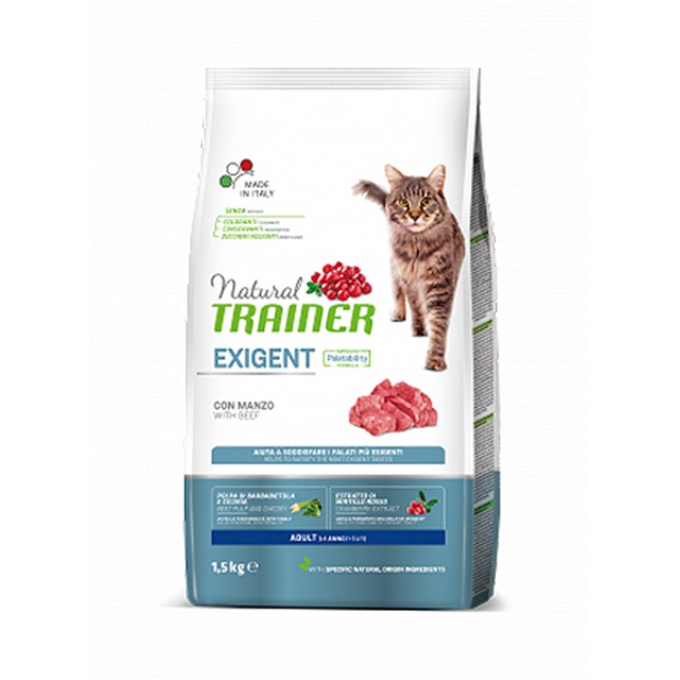 Natural Trainer Exigent Manzo 1,5 kg Gatto