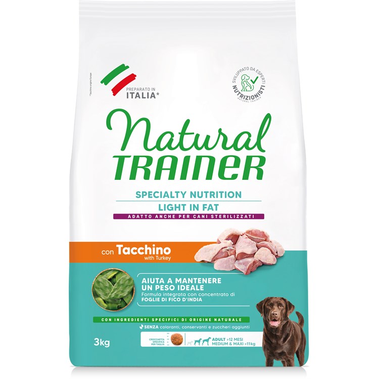 Natural Trainer Adult Medium Light Tacchino  3 Kg Cane