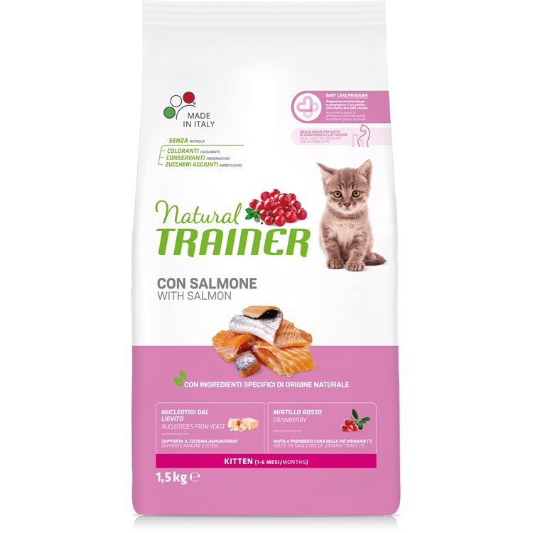 Natural Trainer Kitten con Salmone 1,5 Kg per Gattini