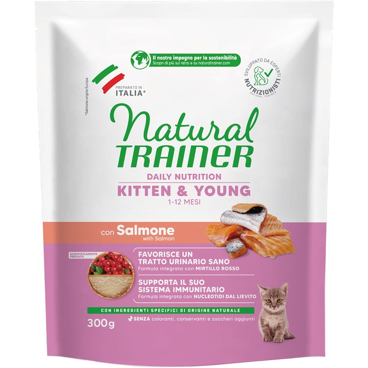 Natural Trainer Kitten con Salmone 300 gr per Gattini