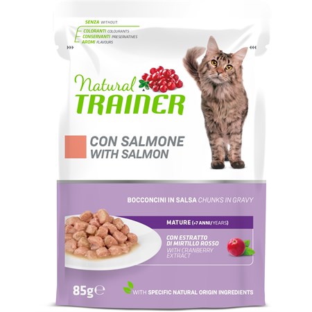 natural trainer mature 7 bocconcini al salmone in salsa 85 gr busta