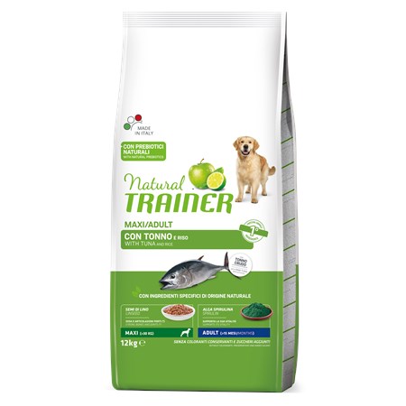 natural trainer maxi adult tonno riso 12 kg per cani danneggiato