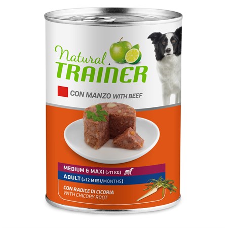 natural trainer medium maxi adult manzo 400 gr umido cane