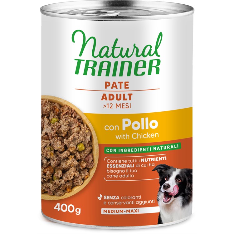 Natural Trainer Medium Maxi Adult Pollo 400 gr Umido Cane
