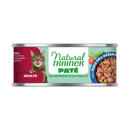 natural trainer pate adult pesce delloceano 85 gr scatoletta gatto