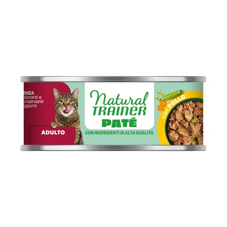 natural trainer pate adult pollo 85 gr scatoletta gatto