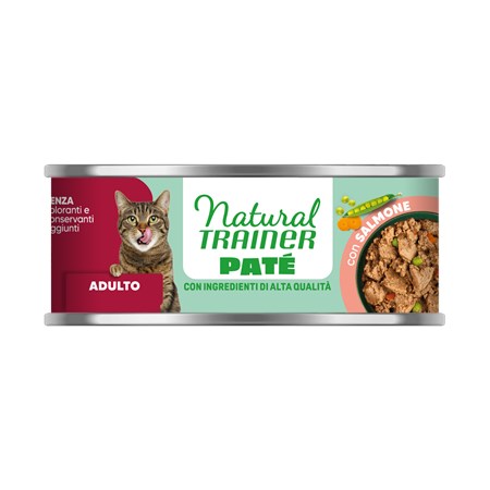 natural trainer pate adult salmone 85 gr scatoletta gatto