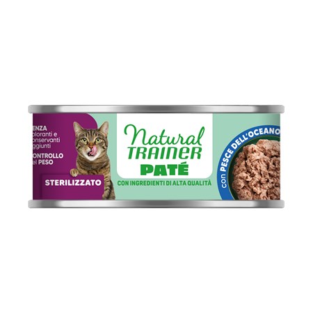 natural trainer pate adult sterilizzato pesce delloceano 85 gr scatoletta gatto