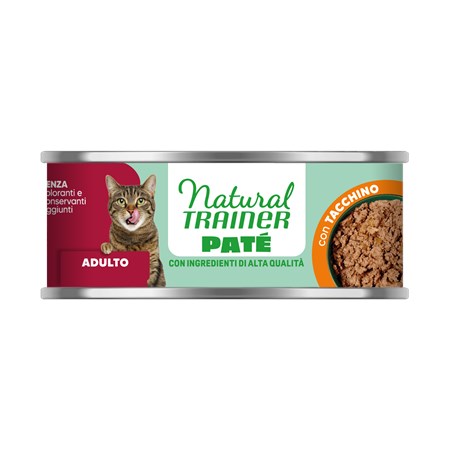 natural trainer pate adult tacchino 85 gr scatoletta gatto