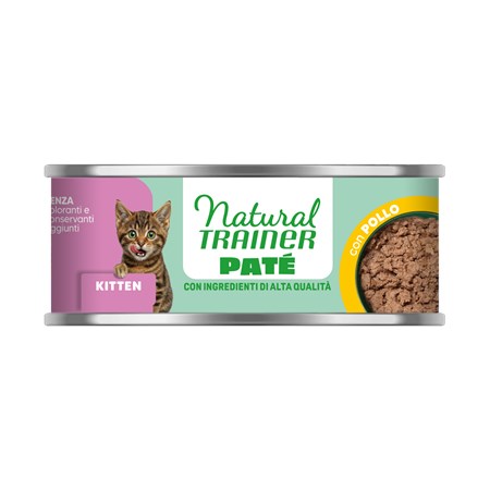 natural trainer pate kitten pollo 85 gr scatoletta gatto