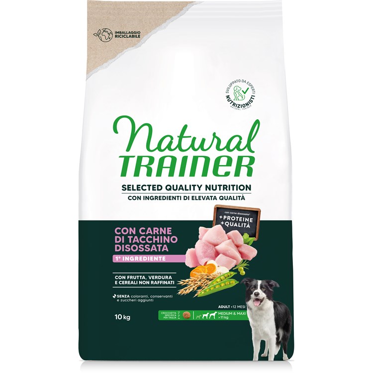 Natural Trainer Selected Quality Nutrition Cane Healthy Grain Medium/Maxi Tacchino 10kg