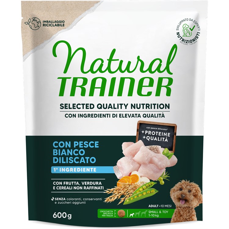 Natural Trainer Selected Quality Nutrition Cane Healthy Grain Mini Pesce Bianco 600g