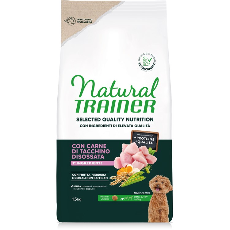 Natural Trainer Selected Quality Nutrition Cane Healthy Grain Mini Tacchino 1,5kg