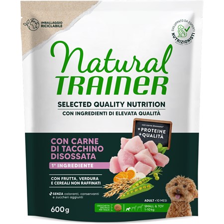 Natural Trainer Selected Quality Nutrition Cane Healthy Grain Mini Tacchino 600g in Cani