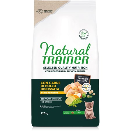 Natural Trainer Selected Quality Nutrition Kitten No Grain Pollo 1,25kg in Gatti