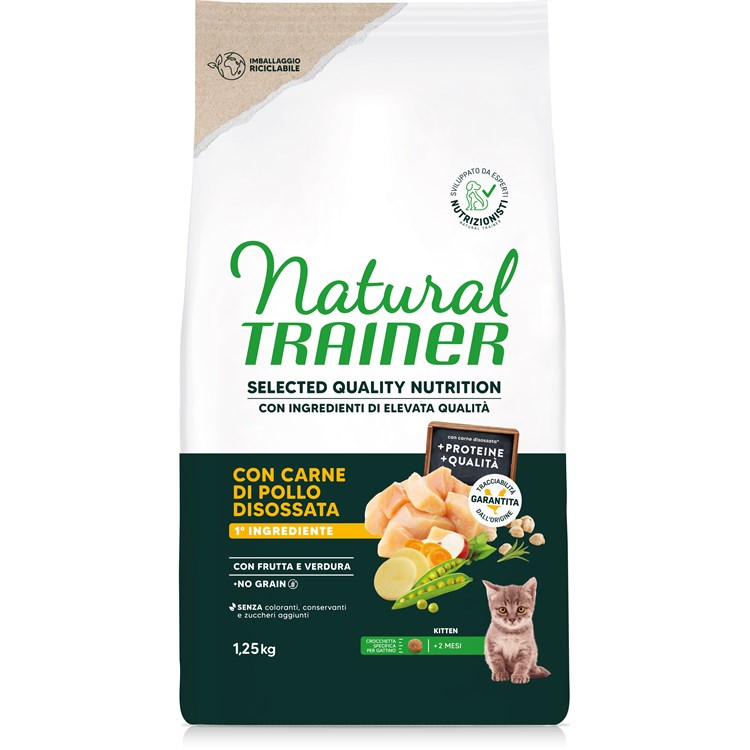 Natural Trainer Selected Quality Nutrition Kitten No Grain Pollo 1,25kg