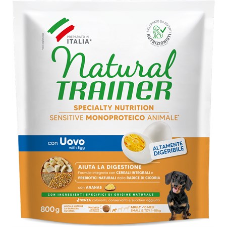 natural trainer sensitive mini adult uovo 800 gr per cane