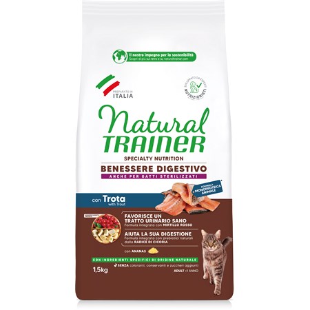 natural trainer sensitive no grain trota 1 5 kg crocchette per gatti