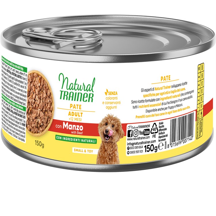 Natural Trainer Small Toy Adult Manzo 150 gr Umido Cane