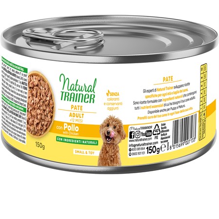 natural trainer small toy adult pollo 150 gr umido cane