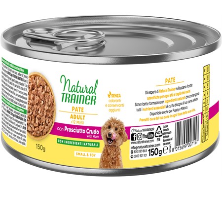 natural trainer small toy adult prosciutto 150 gr umido cane