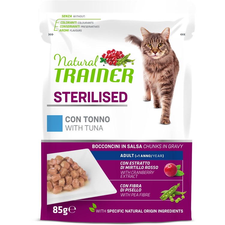 Natural Trainer Sterilised Manzo Bocconcini in Salsa 85 gr Busta
