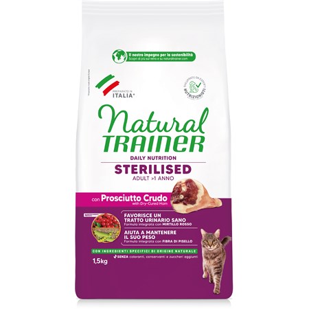 natural trainer sterilised prosciutto crudo 1 5 kg gatto