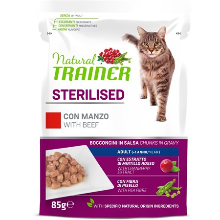 natural trainer sterilised tonno bocconcini in salsa 85 gr busta
