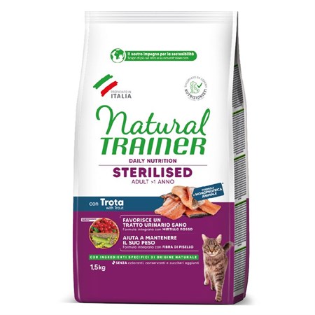natural trainer sterilised trota 300 gr crocchette per gatti sterilizzati