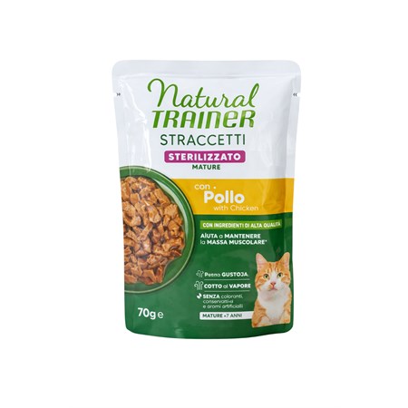 natural trainer straccetti mature pollo bustina gatto 70 gr