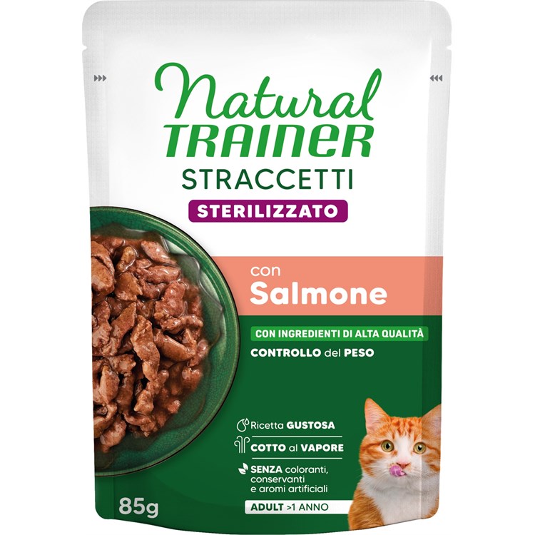 Natural Trainer Straccetti Sterilizzato Salmone 85g
