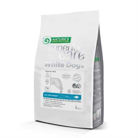 nature s protection white dog adult medium large pesce bianco 10 kg crocchette cani manti bianchi