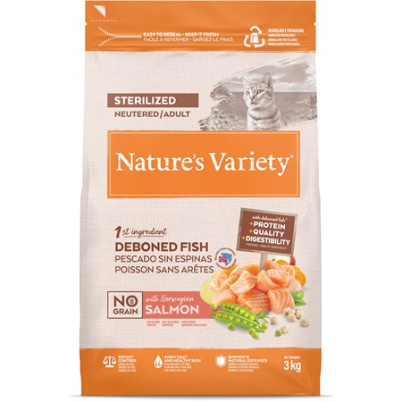 Nature's Variety Cat No Grain Sterilised Salmone 3kg in Gatti